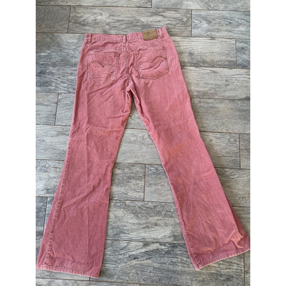 American Eagle Corduroy Flare Jeans size 8 Boho Hippie Pink Pants Valentine Wide